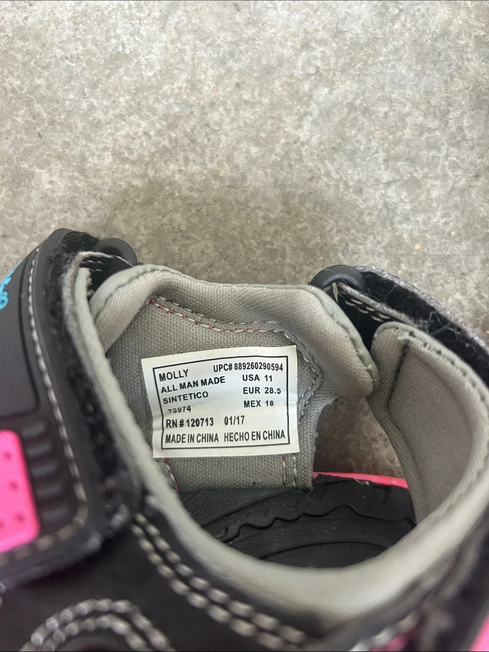 Eddie Bauer Black and Pink Kids Sport Sandals